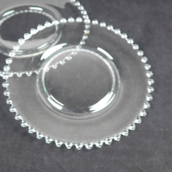 Lot Of 2 Imperial Candlewick Clear Glass Salad Plate 8 1/8" Round Bead Vintage - Picture 2 of 7